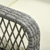 Set Lettino Prendisole e Tavolino in Rattan PE, Sdraio da Giardino Regolabile su 5 Posizioni e Tavolino a 2 Ripiani, Bianco Crema 862-054GY