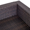 Mobili da Giardino in Rattan PE con Divano Angolare e Pouf con Cuscini telaio Set da 18 Pezzi, Marrone  100110-027BN