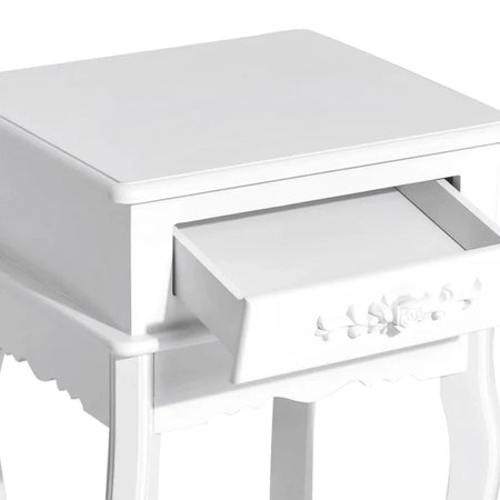 Comodino Moderno con Cassetto Mobiletto Multiuso in Legno Bianco, 40 x 35 x 60cm YH6833-240YH6