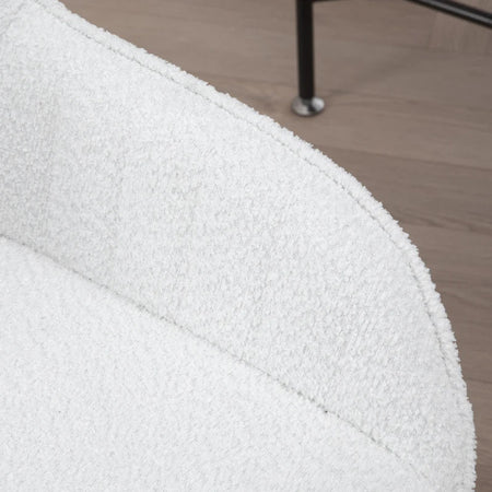 Sedia da Ufficio in Tessuto con Altezza Regolabile, Seduta Girevole e Ruote, Bianco HU8921-713V00WTHU8