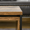 Set 2 x Tavolino Salvaspazio in Stile Industriale Legno MDF e Metallo Marrone e Nero CF9839-082CF9 , soggiorno salotto basso bianco grgio design moderno sala moderno alto divano camera vetro rotondo