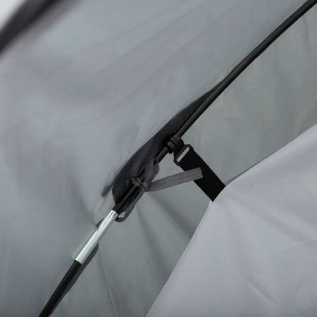Tenda da Campeggio 2 Posti Impermeabile con Vestibolo, Finestre e Porte con Cerniera, 325x183x130cm Grigio EA1A20-174EA1