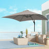 Ombrellone 3x3 m a Braccio con 8 Stecche, Pedale e Manovella, in Alluminio e Poliestere, color Khaki 84D-112V01KK