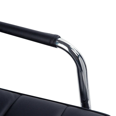 Sedia da Ufficio Ergonomica in pelle PU Nero, Sedia da Studio con 5 Ruote Girevoli, Imbottitura e Altezza Regolabile, 52.5x54x84-99cm ML402-0697ML4