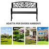 Panca Panchina da Giardino Esterno Metallo, Ghisa 127 × 60 × 85cm Nero 84B-009