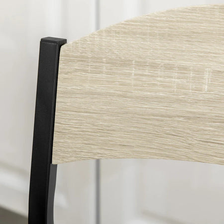 Set da Pranzo con Tavolo Rettangolare e 4 Sedie in Acciaio e MDF, Nero e Rovere GT5835-087V00BKGT5