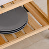 Carrello da Cucina a 4 Livelli in MDF e Legno di Pino con 4 Ruote Girevoli, 40x30x76 cm, Bianco e Marrone WE9801-131WE9