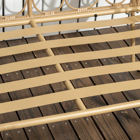 Salotto da Giardino in Rattan Stile Boho con Divano 2 Posti, 2 Poltrone e Tavolino con Vetro 860-287V00YL