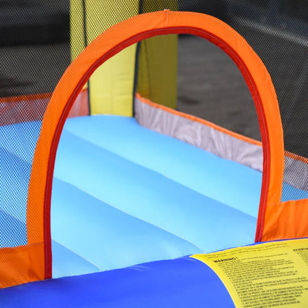 Casa Gioco Castello Gonfiabile Gigante per Bambini 3-8 anni Trampolino Rimbalzante Colorato con Scivolo e Canestro 250cmx180cmx175cm PW2342-021V90PW2