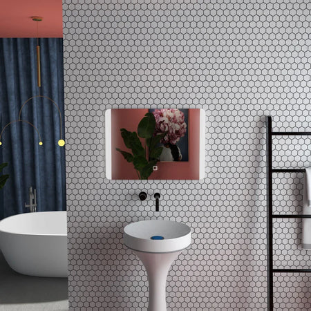 Specchio Bagno con Luce LED a 3 Temperature, Interruttore Touch e Antiappannamento, 70x50cm PL9834-661V90SRPL9