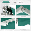 Tenda da Sole per Esterno Avvolgibile a Manovella in Metallo e Alluminio, 4x2.5m, Verde Scuro ED4840-151GNED4