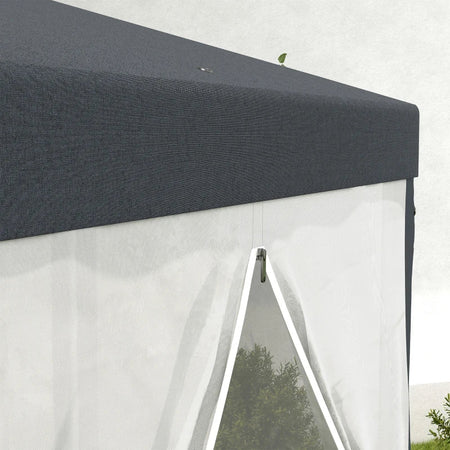 Gazebo da Giardino Esagonale con Doppio Ingresso, in Metallo e Poliestere, 3.94x3.94x2.5 m, Grigio  84C-044V02CG