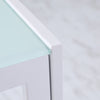 Tavolo Moderno Rettangolare Struttura in Metallo e Piano in Vetro Temperato - Bianco JH3835-479WTJH3