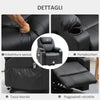 Poltrona Alzapersona Reclinabile max 135° con 8 Punti Massaggianti e Poggiapiedi, 88x92x106 cm, Nero BN2713-096BKBN2