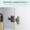 Armadietto Specchiera da Bagno con 3 Armadietti, 3 Ripiani e Luce LED, 90x15x65 cm, Bianco UJ2834-416WTUJ2