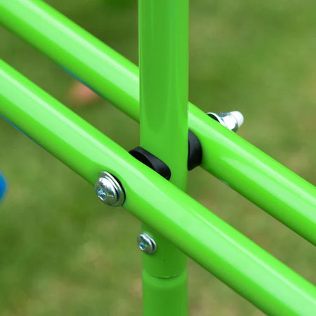 Set Altalene da Giardino per 4 Bambini, 1 Altalena Doppia e 2 Altalene Singole, Capacità di peso 45kg (Altalena) 180kg (Totale), 280x140x178cm YH5344-035YH5