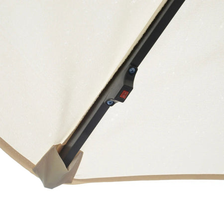 Ombrellone da Giardino a Braccio 3x2.5 m con Manovella e 8 Strisce LED a Energia Solare, Crema 84D-066CW