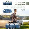 Tenda da Campeggio per 5-6 Persone con 2 Porte, Finestre e Tasche Portaoggetti, 475x315x215 cm, Blu WY4A20-304V00BUWY4