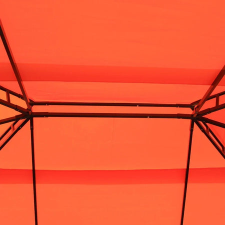 Gazebo da Giardino 4x3m con Doppio Tetto e Tende Laterali, Arancione 01-0870