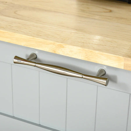 Carrello da Cucina Multiuso in Legno con 2 Cassetti, 3 Antine e 4 Ruote 121x46x91cm, Grigio YH1801-204GYYH1