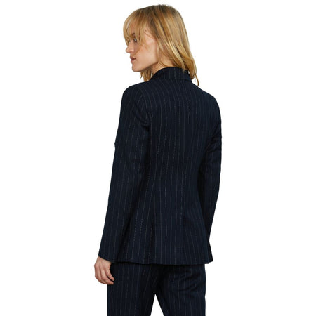 Relish giacca blu gessato FUGAM RDA2505091007