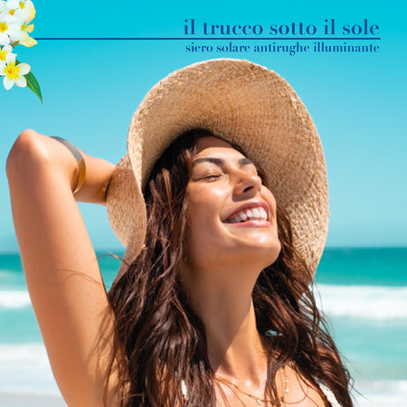 Helan Monoï de Tahiti - Siero Viso Antirughe Idratante con Vitamina C e E, Skincare con Protezione Solare 50+ Viso Tutela Collagene contro Luce Blu, Siero Illuminante Viso Make Up Skin Care 2in1 30 ml - Naturopatica shop & therapy