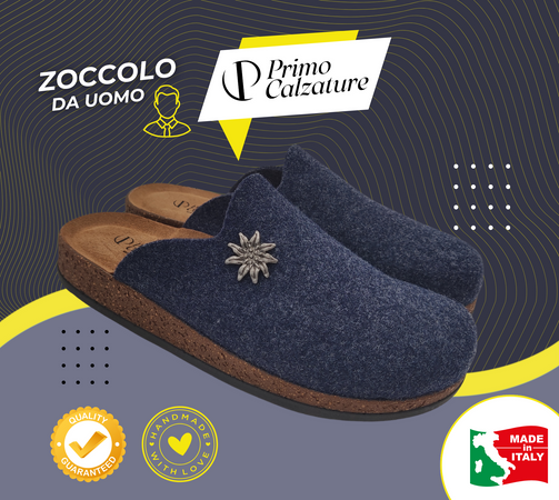 Originali Zoccoli Alpini, Ciabatte Uomo e Donna Invernali, Calde Sabot Tirolesi in Lana Cotta, 100% Made in Italy