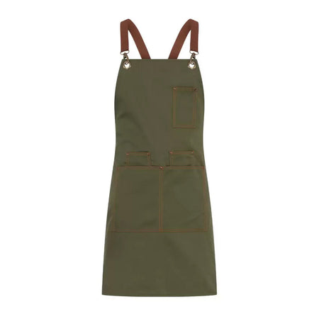 Grembiule Santorini Verde Militare Grembiule Pettorina Cameriere Pub Osteria Senza Bretelle