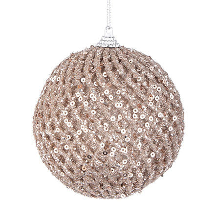 Palline in PVC "Evelyn Champagne" per albero di Natale moderno ed elegante