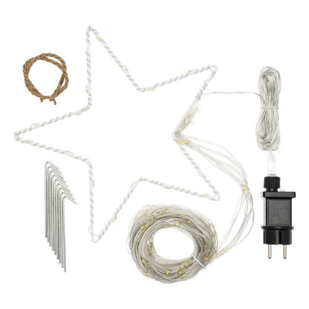 Stella cometa 3 m, con gocce led bianco caldo per addobbi e decorazioni natalizie