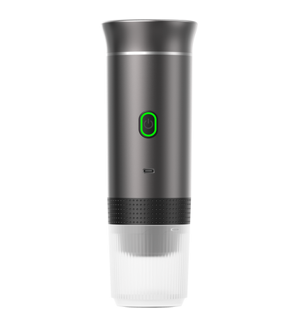 Macchina Caffè Portatile Ricaricabile 4 in 1 20 Bar Compatibile Capsule e Caffè Macinato, Estr. Calda/Fredda, Batteria 7500mAh, USB-C per Viaggio e Auto