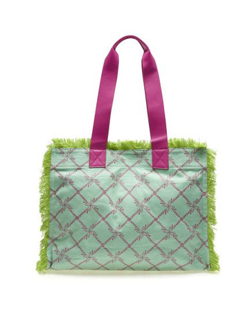Blauer Canvas pochette borsa donna