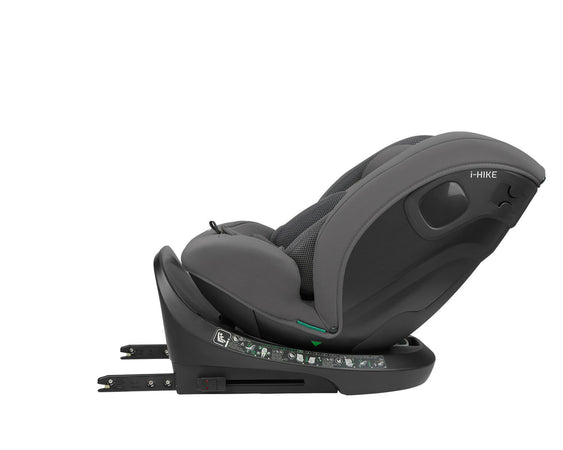 KIKKABOO Seggiolino Auto 40-150 cm i-Hike i-SIZE Dark Grey - Seggiolino Auto con Base Isofix, Da 40 a 150 cm, Omologato ECE R129/03, Girevole A 360° E Reclinabile, Gruppo 0+/1/2/3 Da 0 A 12 Anni, Dark Grey, grigio