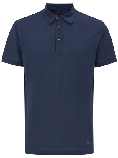 Corneliani Polo manica corta blu navy da uomo