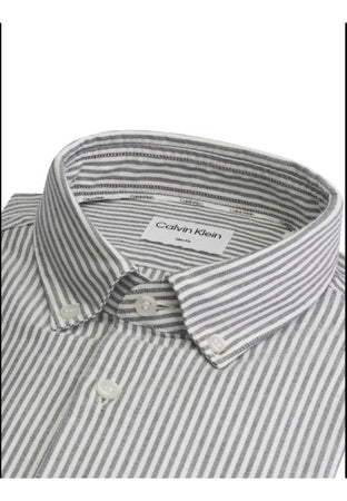 calvin klein CAMICIA WASHED OXFORD STRIPE SLIM da uomo
