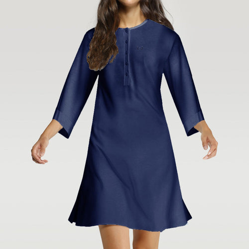 Camicia da notte donna Liu Jo DL0090 42, apertura con bottoni, manica lunga, tessuto viscosa ed elastan, Made in Italy