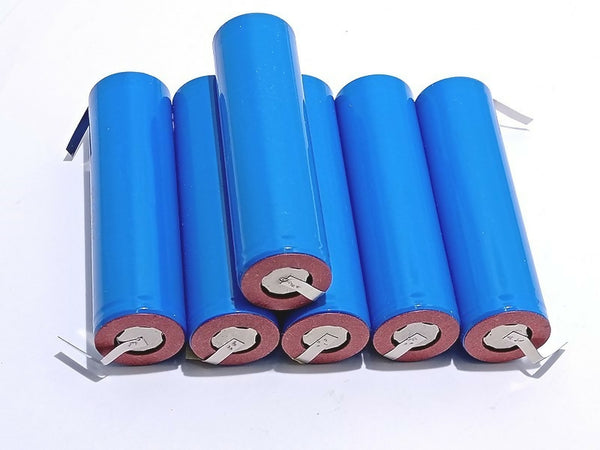 Super Kit 6x Pile Batterie 18650 Ioni di Litio Ricaricabili 3.7V 4800mAh - Con Linguette e Paglietta per Saldare