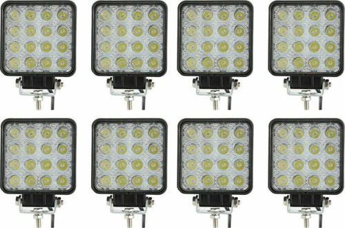 8X-48W-LED-LUCE-FARO-12v-24V-LAMPADA-LAVORO-FARETTO-AUTO-BARCA-CAMION-KLW-SUV