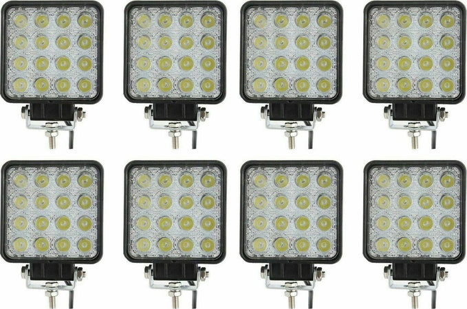8X-48W-LED-LUCE-FARO-12v-24V-LAMPADA-LAVORO-FARETTO-AUTO-BARCA-CAMION-KLW-SUV