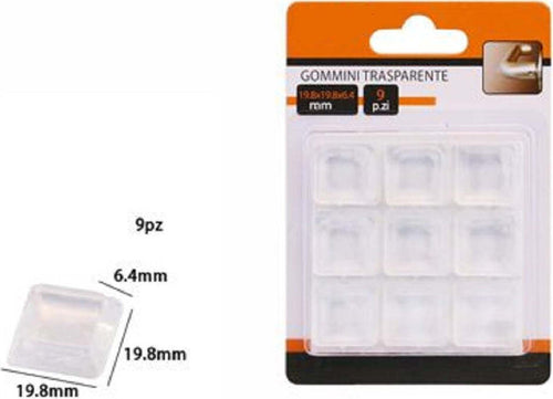 9 Gommini Adesivi Protezione Pavimenti Trasparenti Quadrati 19.8x19.8x6.4mm 66097 Casa, arredamento e bricolage > Bricolage e fai da te > Minuteria Trade Shop italia - Napoli, Commerciovirtuoso.it