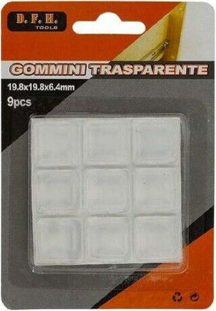9 Gommini Adesivi Protezione Pavimenti Trasparenti Quadrati 19.8x19.8x6.4mm 66097 Casa, arredamento e bricolage > Bricolage e fai da te > Minuteria Trade Shop italia - Napoli, Commerciovirtuoso.it