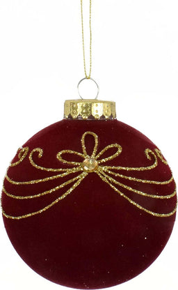 LATERN 12 Pezzi Palline di Natale In Velluto, 8CM Rosso Fiocco Ornamenti Palline di Natale Decorative Infrangibili Appendere per Albero di Natale Festività Casa Natale Festa Decorazioni (3 Stili