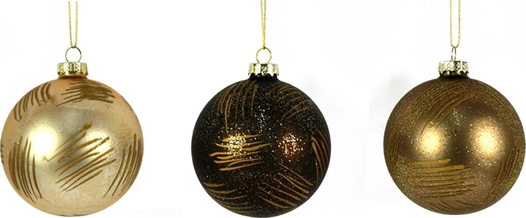 9 Palline per albero di natale in vetro Oro e Nero da Ø 10 cm pendaglio decorato Casa e cucina/Decorazioni per interni/Addobbi e decorazioni per ricorrenze/Decorazioni natalizie/Addobbi e decorazioni/Palle e palline MagiediNatale.it - Altamura, Commerciovirtuoso.it