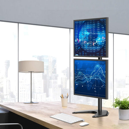 Supporto da Scrivania 2 Monitor 13-27'' Fissaggio con Base o Vite Passante