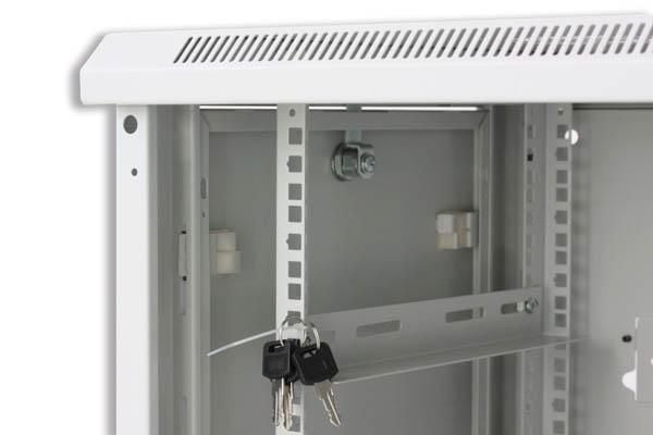Armadio Rack 19'' a muro 12 unità sezione unica prof. 450mm Grigio
