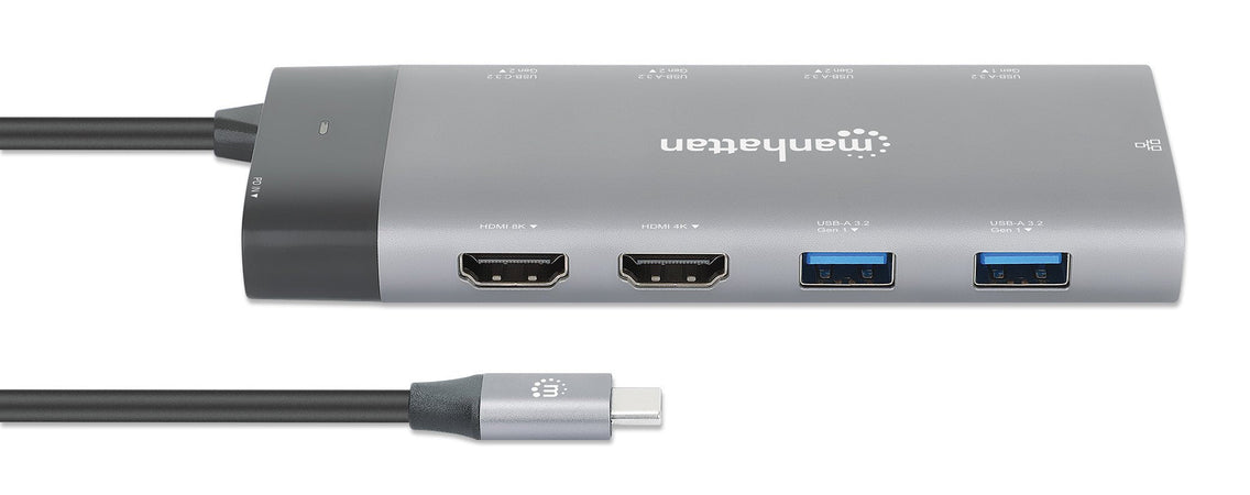 Docking Station USB-C PD Doppio Monitor 8K Multiporta 10 in 1