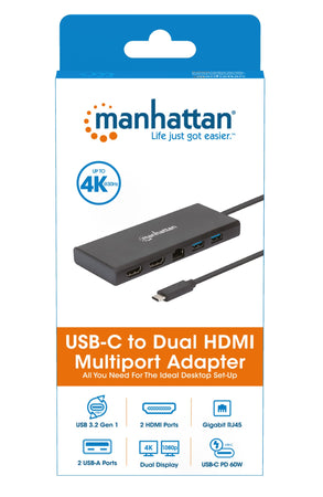 Adattatore USB-C SuperSpeed Multiporta a Doppia Porta HDMI