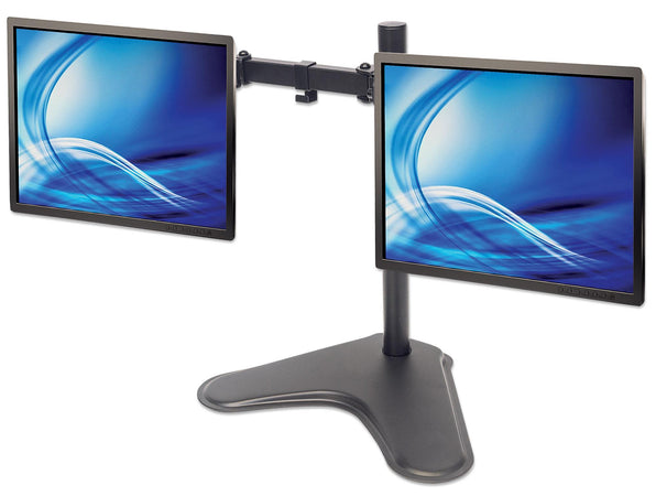Supporto da Scrivania per 2 Monitor 13-32'' con Base e Doppio Snodo