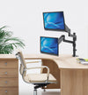 Supporto da Scrivania Doppio Monitor 17-32'' con molla a gas Nero