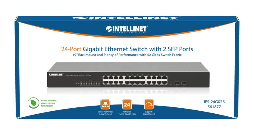 Gigabit Ethernet Switch 24 porte con 2 porte SFP